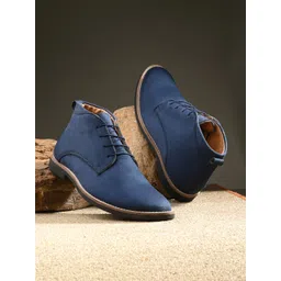 Hirels Men Blue Suede Chukka Boots-picture-17