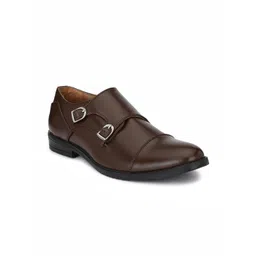 Hirels Men Brown Formal Monk Shoes-picture-17
