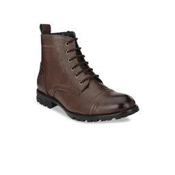 Hirels Men Brown Solid High-Top Biker Boots-picture-18