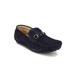 Hirels Men Navy Suede Loafers-picture-16