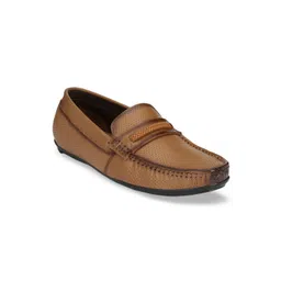 Hirels Men Tan Brown Leather Penny Loafers-picture-24