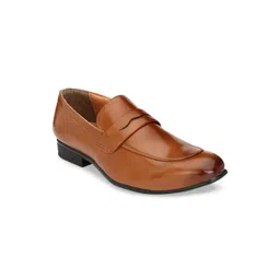 Hirels Men Tan Brown Solid Formal Loafers-picture-27