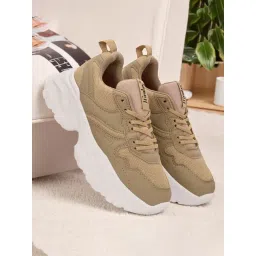 Hirolas WoMen's Chunky Beige Casual Sneakers-picture-22