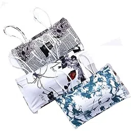 hirrnik Women Bra - Girls Bra Padded Bra Sports Bra Nylon Printed Bra (Full Coverage, Removable Padded) Everyday Bra Free Size (28-30-32-34) Combo Bra Pack of 3 PIS-picture-41