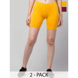 HIRRUX Women Pack Of 2 Skinny Fit Low-Rise Cycling Sports Shorts-picture-11