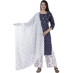 Hitanshu Creation Women Paisley Printed Regular Kurta with Palazzos & With Dupatta-picture-20