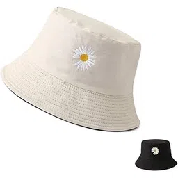 hitwa Summer Hat for Women Women Bucket Hat Foldable Cotton Sun Beach Hat Fisherman Hat Casual Outdoor Cap Summer Beach Sun Hat Packable Fisherman Cap for Travel Outdoor Hiking Multicolour-picture-20