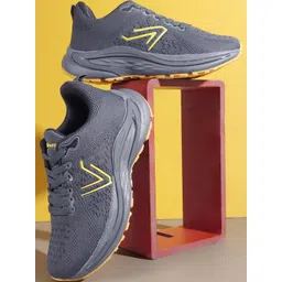 HITWAY Grey Melange Non-Marking Mesh Walking Sports Shoes-picture-10