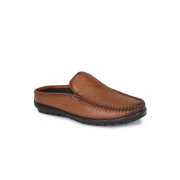 Hitz Men Brown Leather Mules image 1
