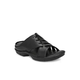 Hitz Men's Black Cross Strap Sandals-picture-25