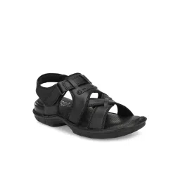 Hitz Men's Black Cross Strap Sandals-picture-42