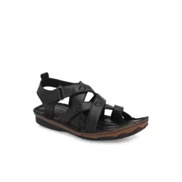 Hitz Men's Black Cross Strap Sandals-picture-35