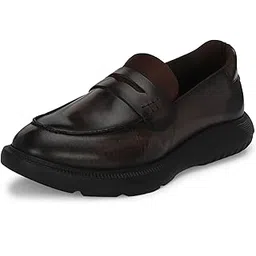 hitz Men's Brown Leather Semi Formal Shoes-picture-19