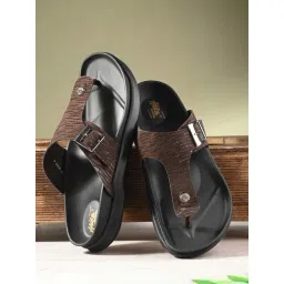 Hitz Men's Brown T-Strap Sandals-picture-22