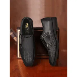 Hitz Luxure Men's Black Monk Shoes-picture-29