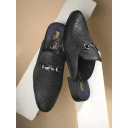 Hitz Luxure Men's Black Mule Shoes-picture-36