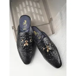 Hitz Luxure Men's Black Mule Shoes-picture-22