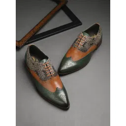 Hitz Luxure Men's Green Oxford Shoes-picture-37