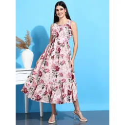 HIVA TRENDZ Floral Print Ruffled Fit & Flare Midi Dress-picture-15