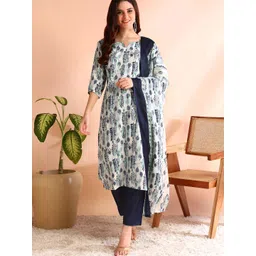 HIVA TRENDZ Women Ethnic Motifs Printed Regular Kurta with Trousers & With Dupatta-picture-28