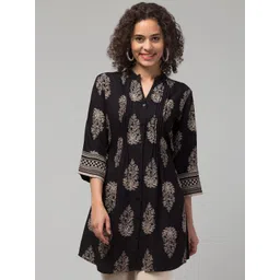 Hive91 Ethnic Motifs Printed Mandarin Collarv A-Line Kurti-picture-33