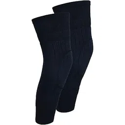 hiver Adult Acrylic Woolen Leg Warmers Stocking Footless Long Socks Over Knee Long Leg Warmers For Men And Women- Unisex (Black)-picture-28