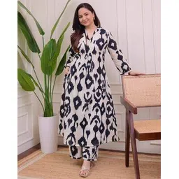 hivora Women Printed Flared Kurta with Pants-picture-31