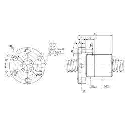 HIWIN Rolled Ball Nut M8x1 63 mm Dia, 40-05 T4 FSI-picture-17