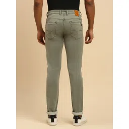 HJ HASASI Light Olive Cotton Slim Fit Jeans image 2