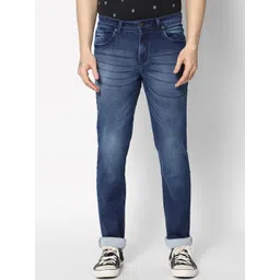 HJ HASASI Men Navy Blue Light Fade Stretchable Regular Fit Jeans-picture-26