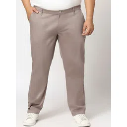 HJ HASASI Men Plus Size Relaxed Fit Mid-Rise Trousers-picture-34