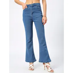 HJ HASASI Women Bootcut High-Rise Acid Wash Clean Look Stretchable Jeans-picture-33