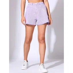 HJ HASASI Women Floral Printed Loose Fit High-Rise Pure Cotton Denim Shorts-picture-39