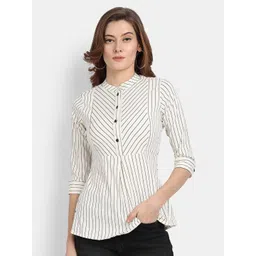HK colours of fashion White Shirt Style Striped Top-picture-30