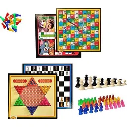 hk sports 2 in 1 Wooden 12*12" Ludo & Snake Ladder | Checker & Chess | Ludo Token Chessmen | 32 cm Chess Board-picture-13