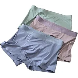 hk47 Men's Ultra-Comfort Ice Silk-Nylon Blend Innerwear Underwear | Moisture-Wicking, Breathable Boxers for Men | Seamless Design | Multicolour (Any 3 Multicolor) Pack of 3-picture-24