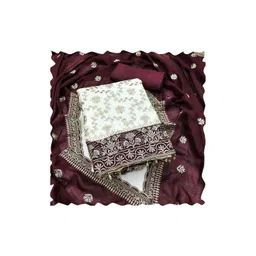 HMP Fashion Embroidered Satin Unstitched Dress Material-picture-30