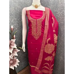 HMP Fashion Embroidered Unstitched Dress Material-picture-30