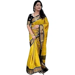 hmp fashion Women's Kanjivaram Soft Lichi Silk Saree With Blouse Piece-picture-49