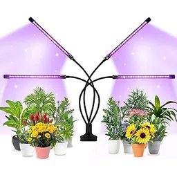 HobbyLobby Four Head LED Grow Light for Indoor Plants Full Spectrum Plant Grow Lights with Adjustable Gooseneck & USB Operated Timer (4-Head LED Grow Light)-picture-28