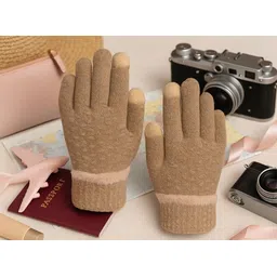 hoc Solid, Self Design Winter Women Gloves-picture-23