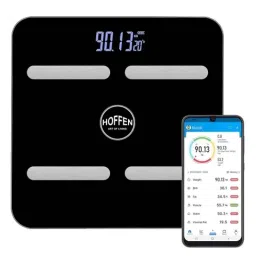 Hoffen 180kg Tempered Glass Black Smart Personal Body Fitness Wireless Body Weight Machine with LCD Display, HO-18_New-picture-37