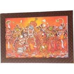 hoiva Krishna Vrindavan Mural painting for Wall Photo black frame (Pack of 1) 12 inch MDF-picture-29