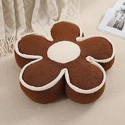 HOKIPO Flower Decorative Throw Pillow for Bed Couch Sofa Plush Aesthetic Cushion for Home Décor (AR-5923-LBR)-picture-25