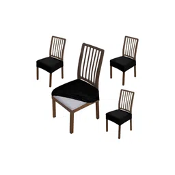 HOKIPO 4 Pieces Black Self Design Comfortable Chair Covers-picture-33