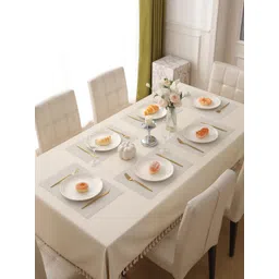 HOKIPO 6 Pcs Cream Color Textured Table Placemats-picture-24