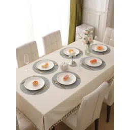 HOKIPO 6Pcs Grey Round Table Placemats-picture-24