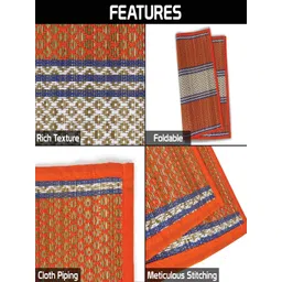 HOKIPO 8Pcs Orange-Colored & White Patterned Floor Mats image 4