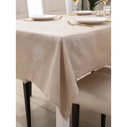 HOKIPO Beige 4 Seater Rectangle Table Cover-picture-24
