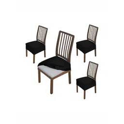 HOKIPO Black 4 Pieces Velvet Chair Covers-picture-20